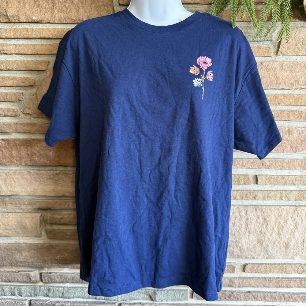 Sugar & Jade Girls‎ Jr Size L 12/14 Short Sleeve Chase Your Dreams Floral Blue
